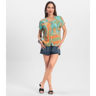 Blusa Feminina Estampada Infinita Cor Verde GG / Verde