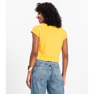 Blusa Básica Feminina Viscotorcion Rovitex Amarelo GG / Amarelo