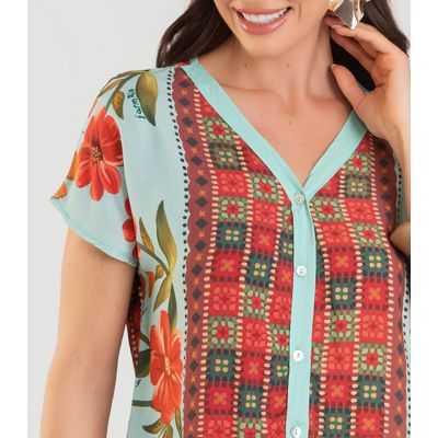 Blusa Feminina Estampada Infinita Cor Azul P / Azul