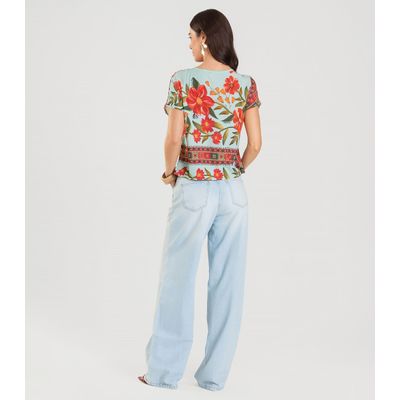 Blusa Feminina Estampada Infinita Cor Azul P / Azul