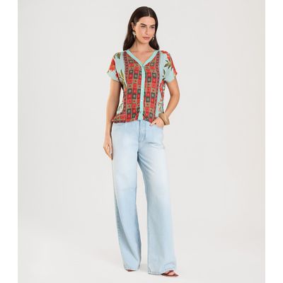 Blusa Feminina Estampada Infinita Cor Azul P / Azul