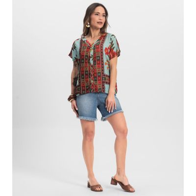 Blusa Feminina Estampada Infinita Cor Azul P / Azul