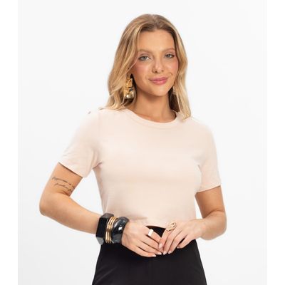 Blusa Básica Feminina Cotton Leve Rovitex Rosa P / Rosa