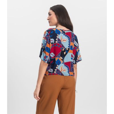 Blusa Feminina Estampada Infinita Cor Azul G / Azul
