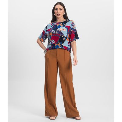 Blusa Feminina Estampada Infinita Cor Azul G / Azul