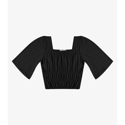 Blusa Cropped Feminina com Manga Ampla Endless Preto M / Preto