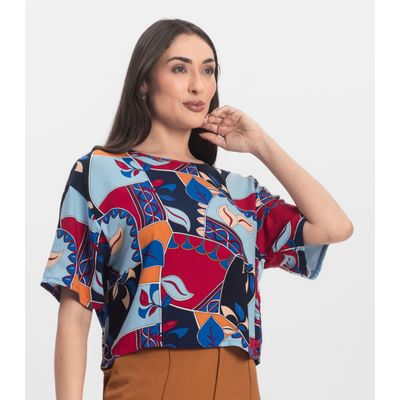 Blusa Feminina Estampada Infinita Cor Azul M / Azul