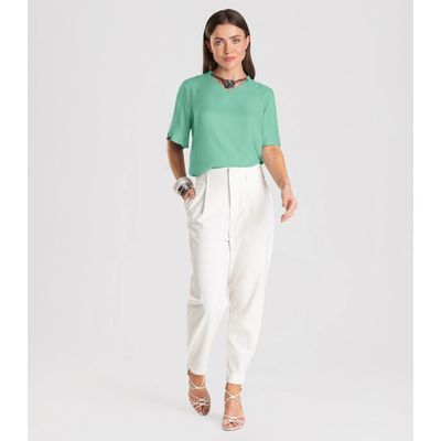 Blusa Feminina Com Colar Dianna Verde M / Verde