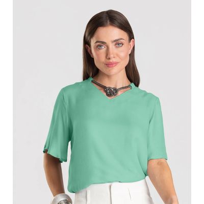 Blusa Feminina Com Colar Dianna Verde PP / Verde