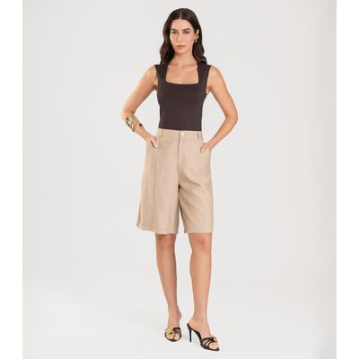 Blusa Feminina Com Decote Quadrado Dianna Marrom P / Marrom