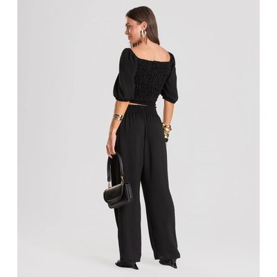 Blusa Feminina Com Lastex Dianna Preto G / Preto
