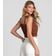 Blusa Cropped Feminina De Alça Em Viscose Dianna Marrom G / Marrom