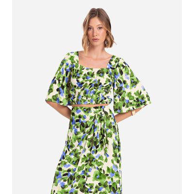 Blusa Cropped Feminina Estampada Endless Verde GG / Verde