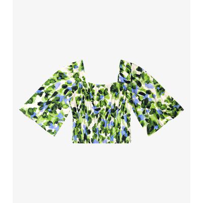 Blusa Cropped Feminina Estampada Endless Verde G / Verde