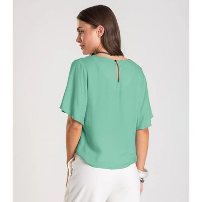 Blusa Feminina Com Colar Dianna Verde G / Verde