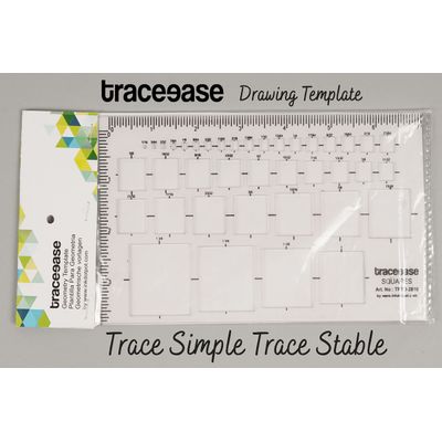 Stencil Retangular 1 Peça com 39 Quadrados para Inlay Geométrico, 18,3 cm x 10,2 cm, Régua de Medição DIY, Espessura 1,6 mm - Traceease Amarelo