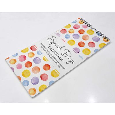 Calendário Perpétuo Poás para Parede - Lembrete de Aniversário e Eventos Especiais, Caderno/Planner/Organizador/Cartão Presente - Inkdotpot 27,94 Cm × 13,72 Cm / Multicolorido