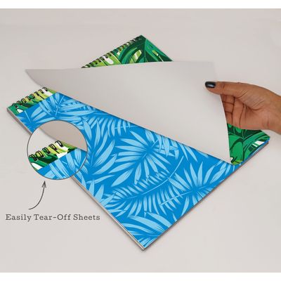 Bloco 25 Folhas de Papel para Scrapbook Textura Tropical Lado Único Cartolina Colorida para Cartões e Diário - Inkdotpot 30,48 Cm × 30,48 Cm / Multicolorido