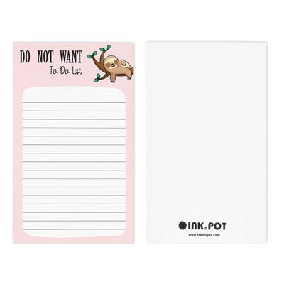 Bloco de Anotações Planejador Diário Sem Data, Lista de Tarefas Destacável, 11,5 x 19 cm (50 Folhas) - Inkdotpot 19,05 Cm × 11,43 Cm / Rosa