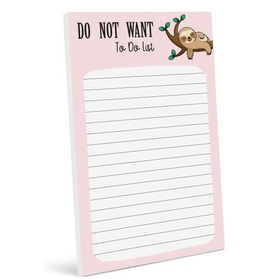 Bloco de Anotações Planejador Diário Sem Data, Lista de Tarefas Destacável, 11,5 x 19 cm (50 Folhas) - Inkdotpot 19,05 Cm × 11,43 Cm / Rosa