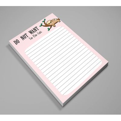 Bloco de Anotações Planejador Diário Sem Data, Lista de Tarefas Destacável, 11,5 x 19 cm (50 Folhas) - Inkdotpot 19,05 Cm × 11,43 Cm / Rosa