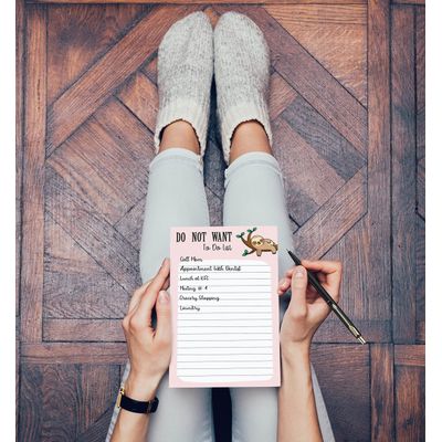 Bloco de Anotações Planejador Diário Sem Data, Lista de Tarefas Destacável, 11,5 x 19 cm (50 Folhas) - Inkdotpot 19,05 Cm × 11,43 Cm / Rosa