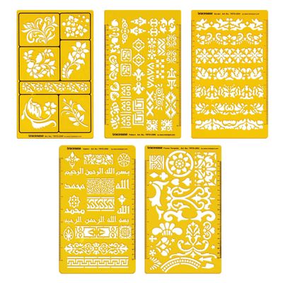 Traceease 5 Peças Moldes de Desenho Florais Multi-Padrão para Scrapbooking, Design, Artesanato DIY e Materiais de Arte - IBA Crafts Amarelo