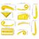 Conjunto de 10 Réguas Métricas Francesas de Costura Plásticas em Formato Curvo para Designers e Alfaiates - Traceease Amarelo