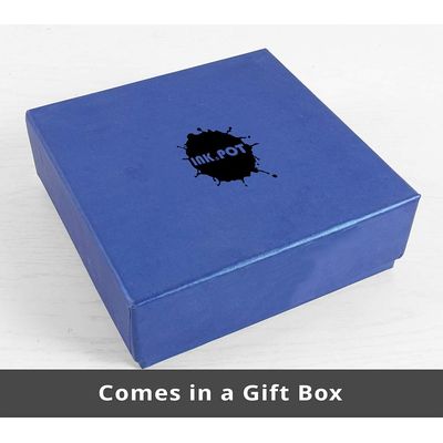 Conjunto de 6 Porta-Copos, Fáceis de Limpar, Quadrados de 10 cm, Base de Cortiça, Reutilizáveis, Natal - Inkdotpot 10,16 Cm × 10,16 Cm / Azul