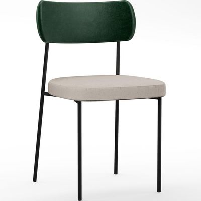 Kit 06 Cadeiras Para Sala De Jantar Melina L02 Facto Verde Musgo Linho Cru - Lyam Decor