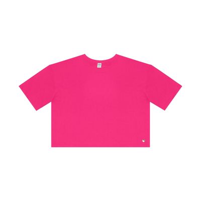 Blusa Cropped Manga Curta Rovitex Rosa G / Rosa
