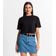 Blusa Cropped Manga Curta Rovitex Preto GG / Preto