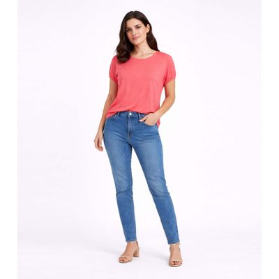 Blusa Feminina Elástico Nas Mangas Infinita Cor Rosa P / Rosa