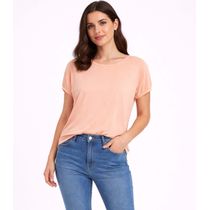 Blusa Feminina Elástico Nas Mangas Infinita Cor Rosa