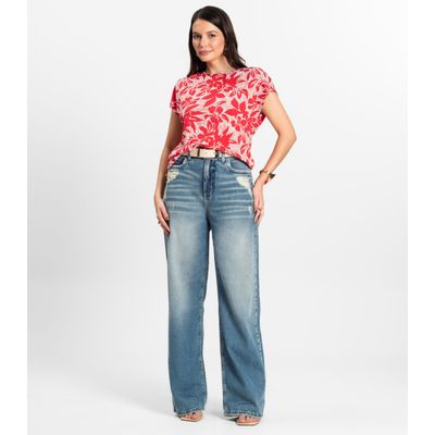 Blusa Feminina em Viscotorcion Rovitex Vermelho P / Vermelho