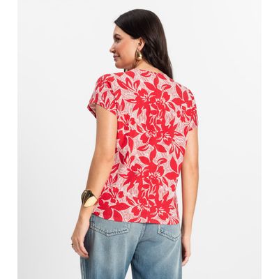 Blusa Feminina em Viscotorcion Rovitex Vermelho P / Vermelho