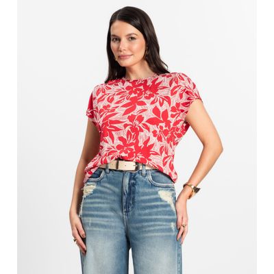 Blusa Feminina em Viscotorcion Rovitex Vermelho M / Vermelho