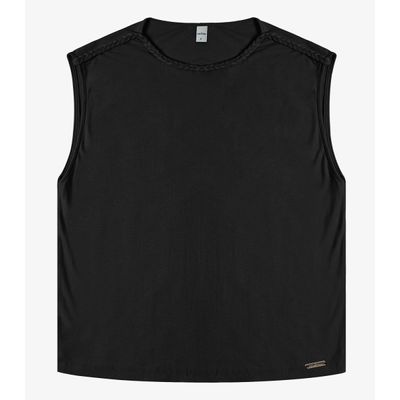 Blusa Feminina em Visco Creponada Rovitex Preto GG / Preto