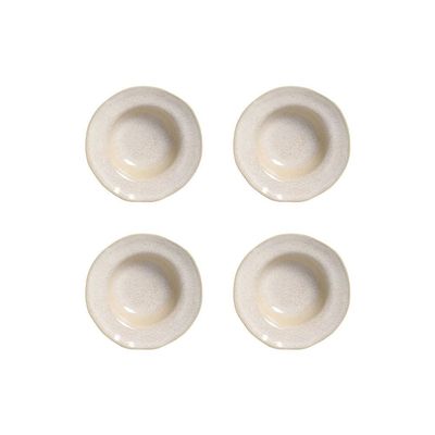 Conjunto de Pratos de Sobremesa Porto Brasil Orgânico Latte 250ml 4 Peças em Stoneware Off White