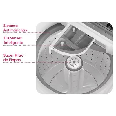 Lavadora de Roupas Colormaq LCA 18 18kg 16 Programas Turbo Lavagem Branca Branco / 110V