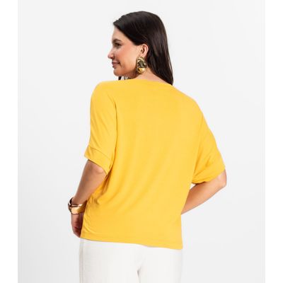 Blusa Feminina em Viscotorcion Rovitex Amarelo M / Amarelo