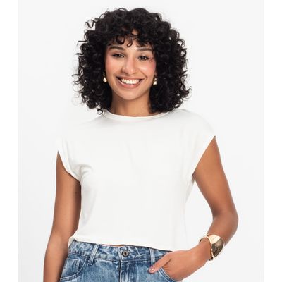 Blusa Básica Feminina Viscotorcion Rovitex Bege GG / Bege