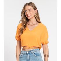 Blusa Cropped Feminina Decote V Rovitex Marrom