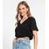 Blusa Cropped Feminina Decote V Rovitex Preto P / Preto