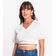Blusa Cropped Feminina Decote V Rovitex Bege P / Bege