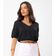 Blusa Cropped Feminina Decote V Rovitex Preto M / Preto