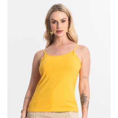 Blusa Feminina de Alças Básica Rovitex Amarelo GG / Amarelo