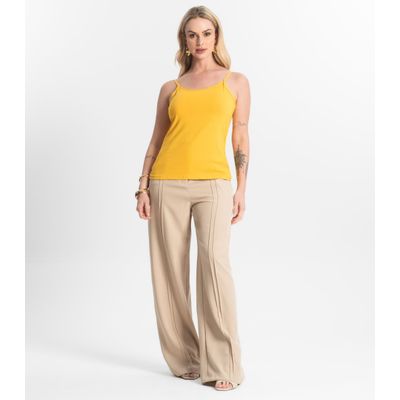 Blusa Feminina de Alças Básica Rovitex Amarelo M / Amarelo