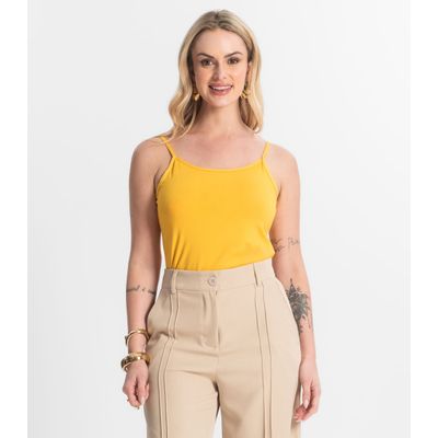Blusa Feminina de Alças Básica Rovitex Amarelo M / Amarelo