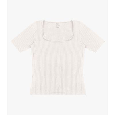 Blusa em Ribana Canelada Rovitex Bege G / Bege